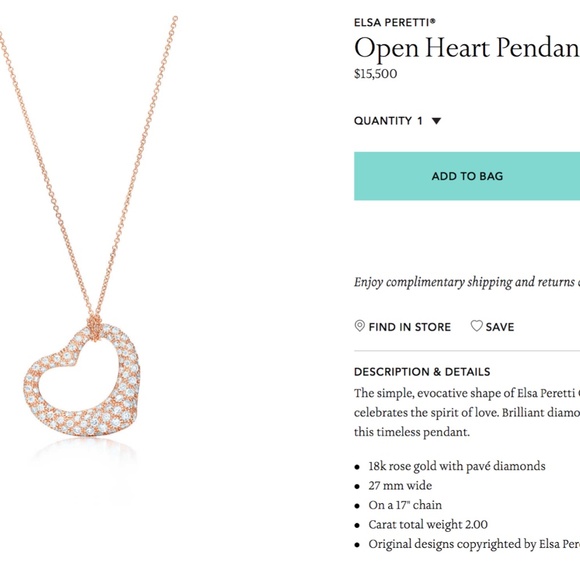 Tiffany & Co Elsa Peretti 2 Carat Diamond Necklace - Picture 2 of 14